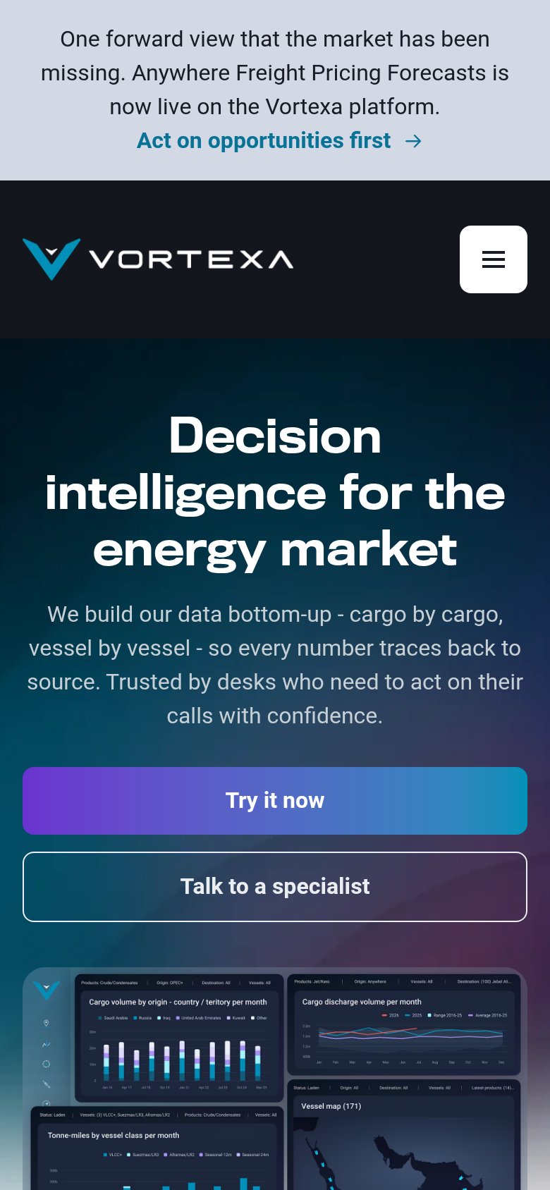 Vortexa mobile capture for Mobile web