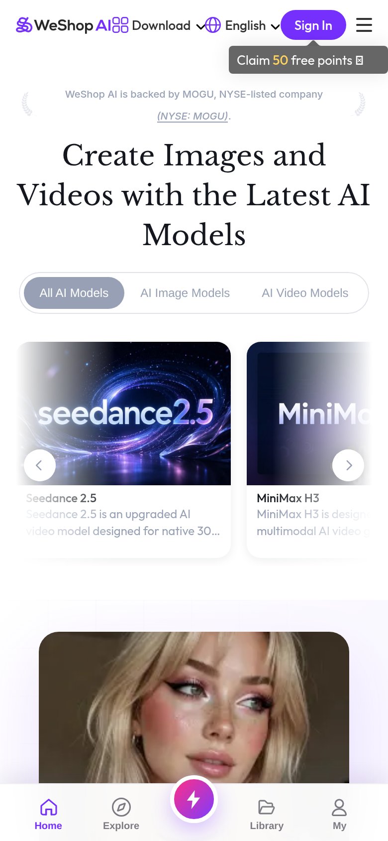 WeShop AI mobile capture for Mobile web