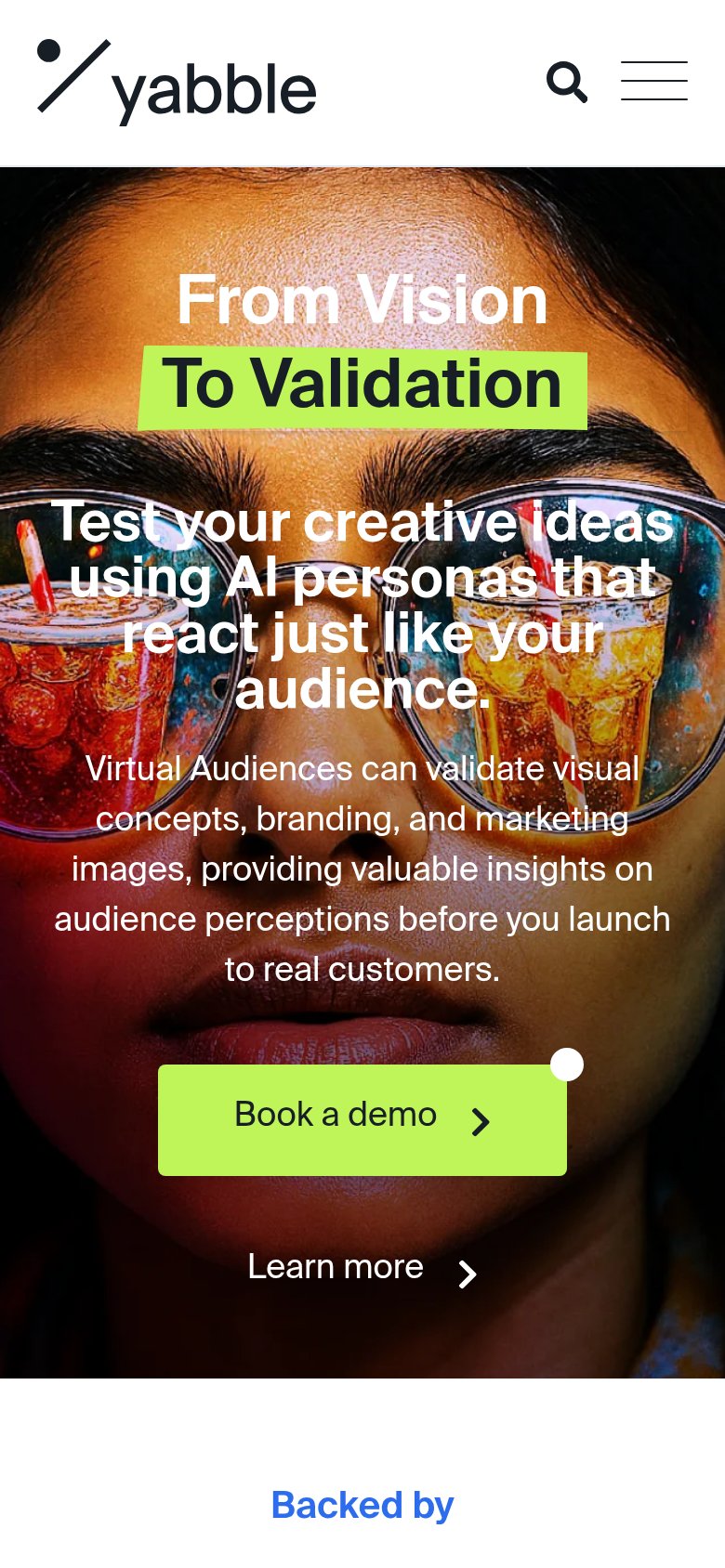 Yabble mobile capture for Mobile web