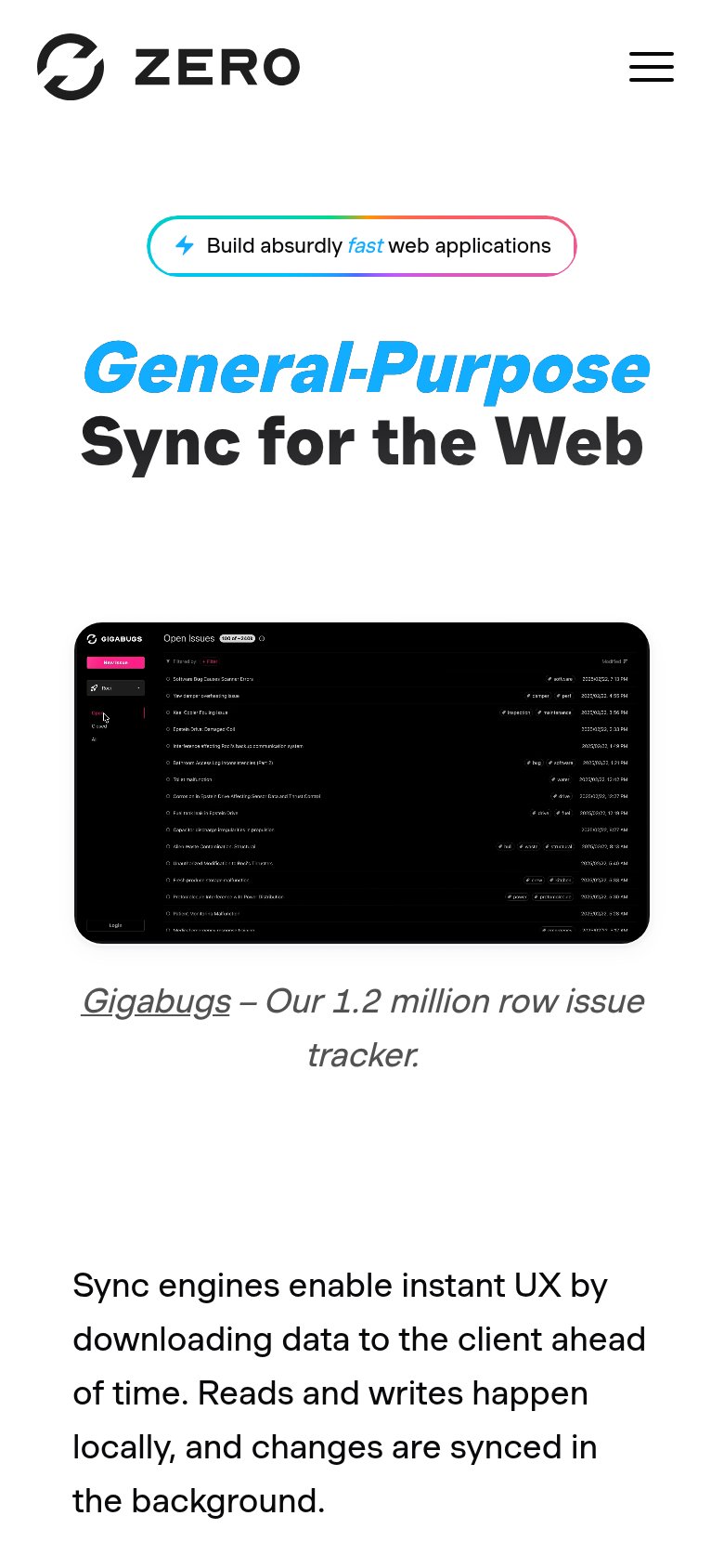 Zero (Rocicorp) mobile capture for Mobile web