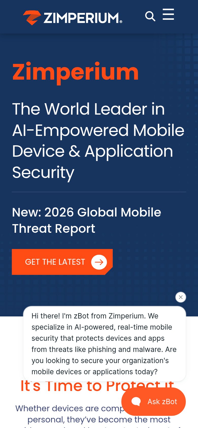 Zimperium mobile capture for Mobile web