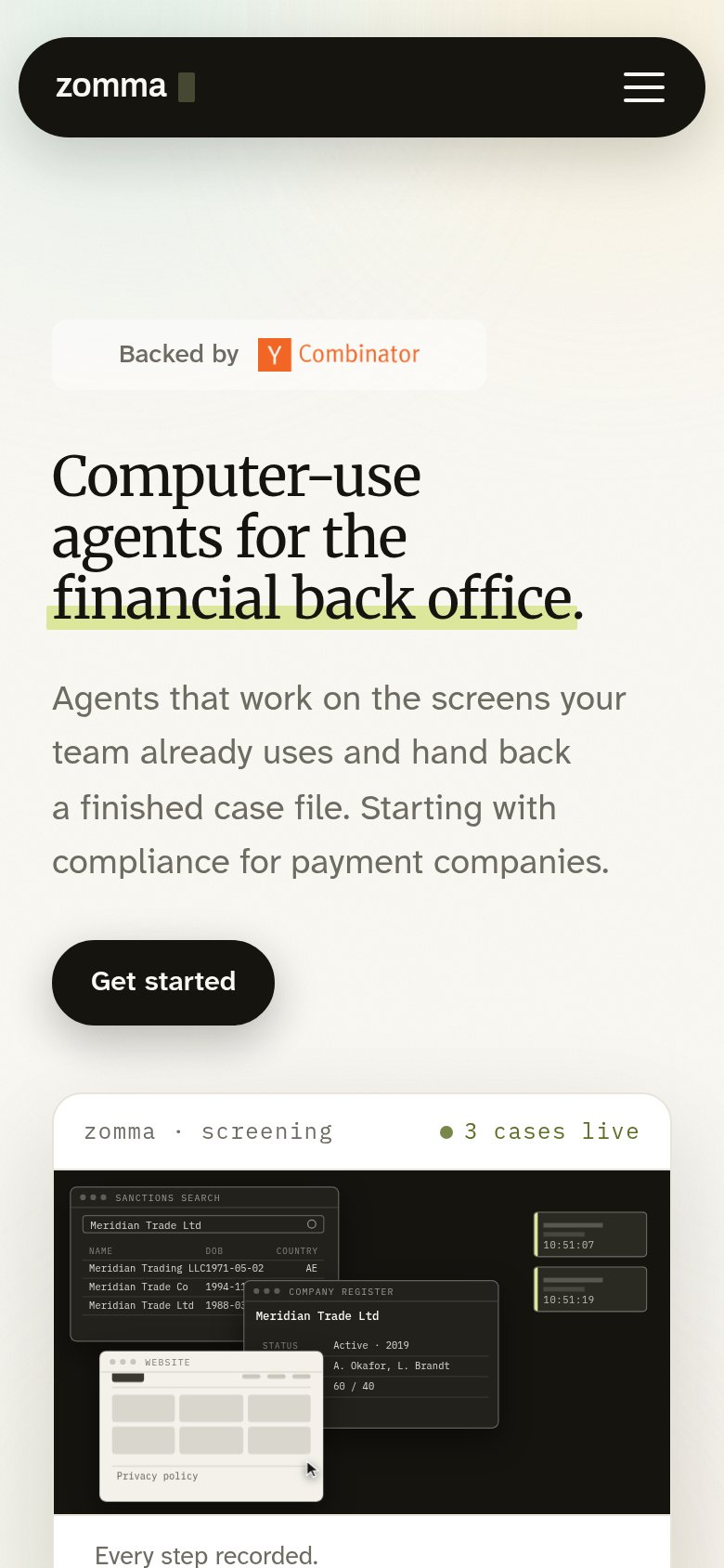Zomma mobile capture for Mobile web